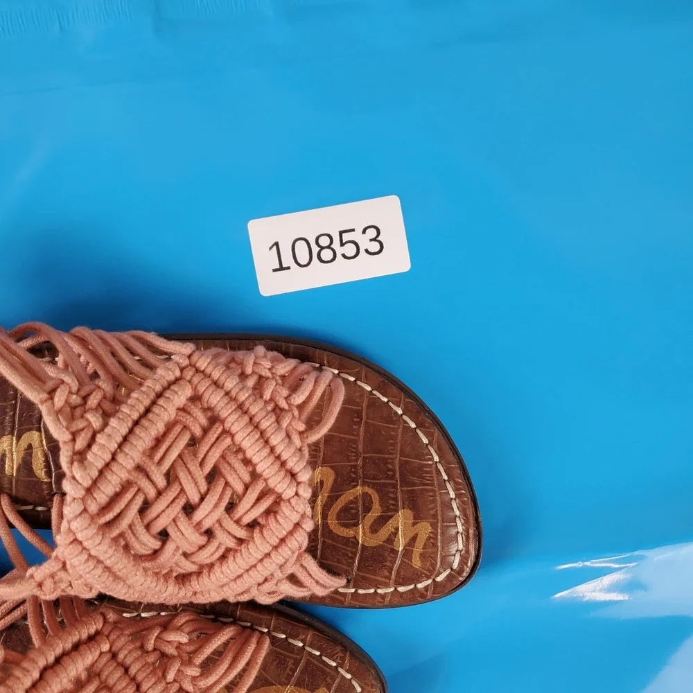 Sam Edelman Gus Kids Sandals Sz 2 Pink Braided‎ Fabric Upper Adjustable Strap